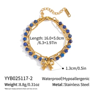 1 Piece Natural Stone Beads Stainless Steel Beaded Bracelet h5 