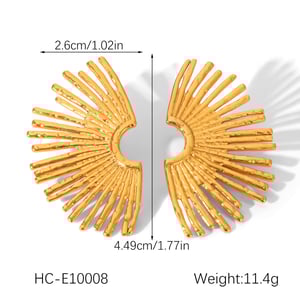 1 Pair  Daily Mixed Gold Color And Silver Colors Stainless Steel Women's Stud Earrings h5 Picture2