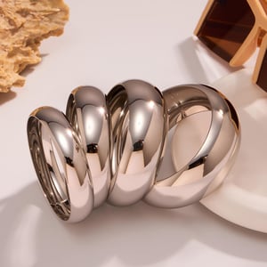 1 Piece Minimalist Solid Color Stainless Steel Women's Bangles h5 Picture2