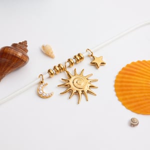 1 Piece Elegant Sun Star Moon Stainless Steel Women's Pendant Necklaces h5 Picture6