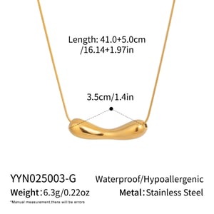 1 Piece Irregular Shape Stainless Steel Gold Color Pendant Necklace h5
