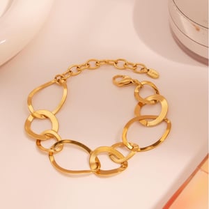 Irregular Oval Shape Stainless Steel Gold Color Women's Jewelry Sets h5 Picture6