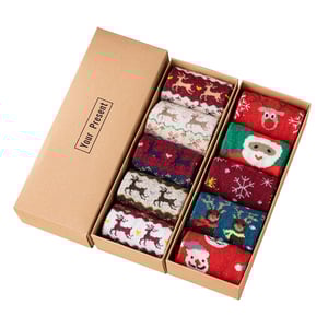 Cute Christmas Elk Gift Box Women's Mid - Calf Socks h5 Picture4