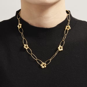 Romantic Flower Stainless Steel Gold Color Women's Jewelry Sets h5 Picture4