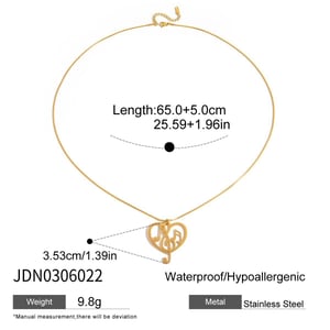 1 Piece Romantic Note Stainless Steel Gold Color Women's Pendant Necklaces h5 Picture2