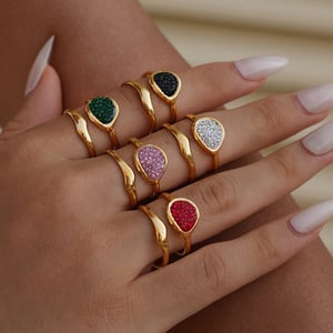 1 Piece Casual Hollowed-out Stainless Steel Gold Color Statement Rings h5 Picture4