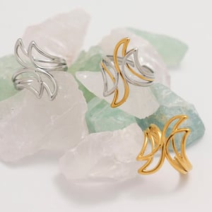 1 Piece Casual Irregular Shape Stainless Steel Gold Color Statement Rings h5 Picture6