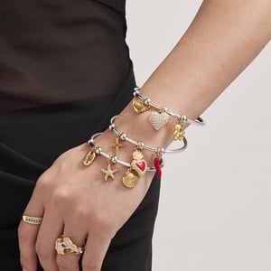 1 Piece Sophisticated Heart Stainless Steel Gold Color Zircon Women's Cuff Bracelets h5 Picture4