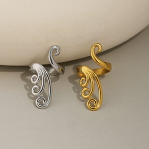 1 Piece Simple Irregular Shape Stainless Steel  Gold Color  Statement Rings h5 Picture10