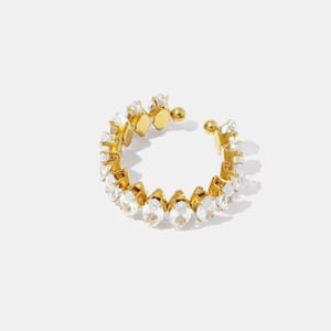 Stainless Steel  Gold Color Zircon Earring Set h5 Picture3