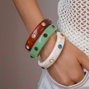 1 Piece Retro Gradient Color Acrylic Bangle h5 Picture5