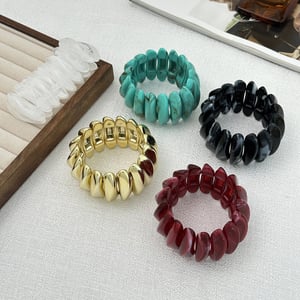 1 Piece Retro Irregular Shape Resin Bangle h5 Picture5