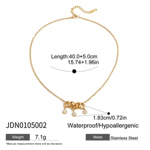 1 Piece Luxurious Circle Stainless Steel Gold Color Women's Pendant Necklaces h5 Picture2