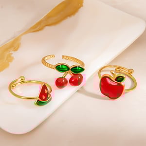 1 Piece Simple  Casual Fruit Stainless Steel Women's Statement Rings h5 Picture4
