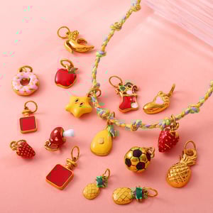 1 Piece Sweet Fruit Stainless Steel Gold Color DIY Pendant h5 Picture2