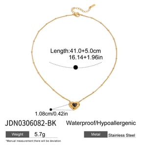 1 Piece Exquisite Heart Stainless Steel Gold Color Natural Stone Women's Pendant Necklaces h5 Picture2