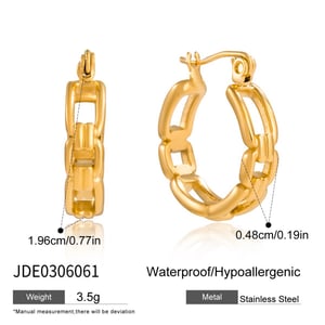 1 Pair Simple Chain Stainless Steel Women's Hoop Earrings h5 Picture2