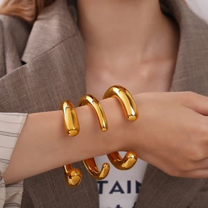 1 Piece Stainless Steel Gold Color Cuff Bracelet h5 Picture4