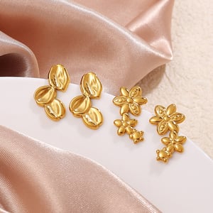 1 Pair Stainless Steel Gold Color Stud Earrings h5 Picture3