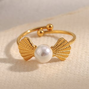 1 Piece Classic Bow Knot Stainless Steel Gold Color Statement Rings h5 Picture4
