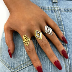 1 Piece Simple Series Casual Lines Stainless Steel   Women's Statement Rings h5 Picture7