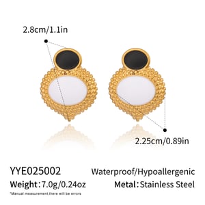 Elegant Patchwork Stainless Steel Gold Color Necklace Set h5 