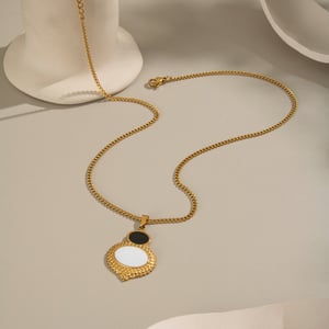 Elegant Patchwork Stainless Steel Gold Color Necklace Set h5 Picture5