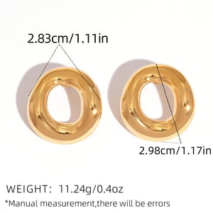 1 Piece Elegant Irregular Shape Stainless Steel  Gold Color  Women's Stud Earrings h5 Picture2