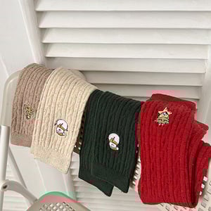 1 Pair Cotton Classic Casual Red Christmas Women's Mid-Calf Socks h5 Picture4