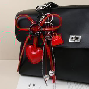 1 Piece Classic Series Retro Heart PU Women's Bag Charms h5
