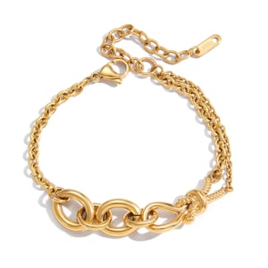 1 Piece Mixed Gold Color And Silver Colors Stainless Steel Women's Chain Bracelets h5