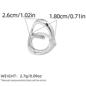 1 Stück Retro Unregelmäßige Form Edelstahl Gold Farbe Damen Statement Ringe h5 