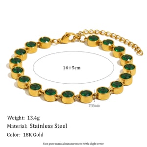 1 Piece Luxurious  Classic Chain Stainless Steel Zircon Women's Chain Bracelets h5 Picture4