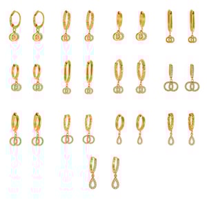 1 Pair Chic Droplet Stainless Steel Gold Color Zircon Women's Drop Earrings h5 Picture6