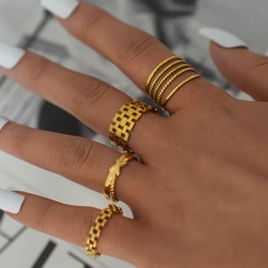 1 Piece Simple Daily Irregular Shape Stainless Steel Women's Statement Rings h5 Picture4