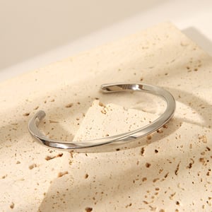 1 Piece Simple Stainless Steel Gold Color Cuff Bracelet h5 Picture4