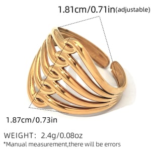 1 Stück einfache Statement-Ringe aus Edelstahl mit unregelmäßiger Form für Damen h5
