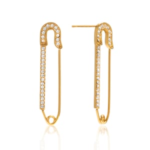 1 Pair Simple Paper Clip Shape Stainless Steel Gold Color Women's Stud Earrings h5