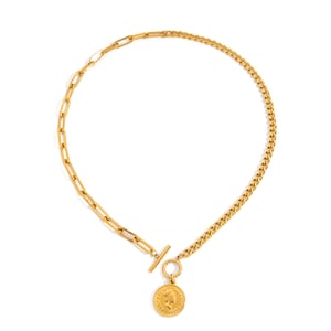 1 Stück einfache Figur Edelstahl Gold Farbe Damen Anhänger Halsketten h5 