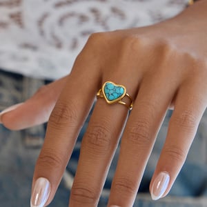 Classic Calaite Heart Stainless Steel Women's Jewelry Sets h5 Picture3