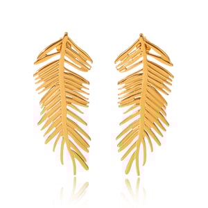 1 Pair Daily Leaf Stainless Steel  Gold Color  Women's Stud Earrings h5