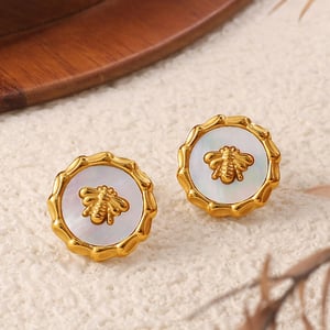 Enamel Heart Stainless Steel  Gold Color Necklace Set h5 Picture3