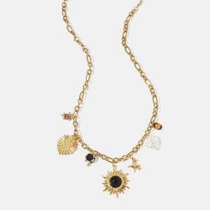 Heart&Sun Stainless Steel Gold Color  Pendant Necklaces h5 Picture2