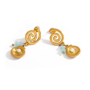 1 Pair Luxurious Shell Stainless Steel  Women's Drop Earrings h5