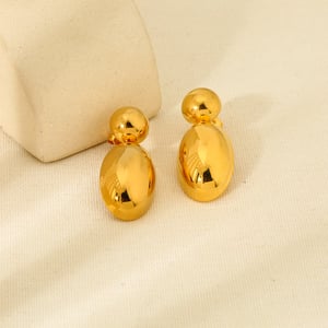 1 Pair Drop Shape Stainless Steel Gold Color Stud Earrings h5 Picture3
