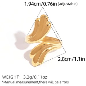 1 Piece Casual Irregular Shape Stainless Steel Gold Color Statement Rings h5 Picture2