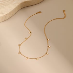 1 Piece Simple Elegant Circle Rectangle Stainless Steel   Women's Chain Necklaces h5 Picture4