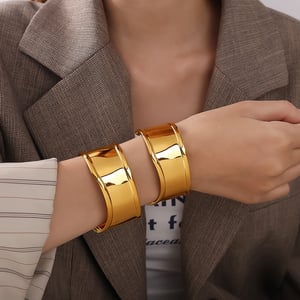1 Piece Stainless Steel Gold Color Cuff Bracelet h5 Picture4