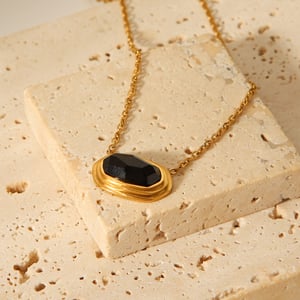 1 Piece  Rectangle Stainless Steel Gold Color Women's Pendant Necklaces h5 Picture4
