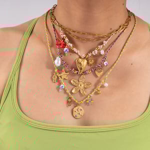 1 Piece Vivid Flower Stainless Steel Gold Color Women's Pendant Necklaces h5 Picture6
